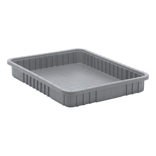 Divider Box&reg; Containers, Plastic, 22.5" W x 17.5" D x 3" H, Grey Distribution Jean Lapalme