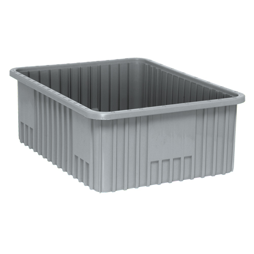 Contenants Divider Box, Plastique, 22,5" la x 17,5" p x 8" h, Gris Distribution Jean Lapalme