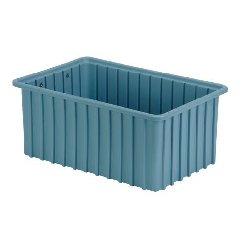 Divider Box&reg; Containers, Polyethylene, 16.5" W x 10.9" D x 7" H, Light Blue Distribution Jean Lapalme