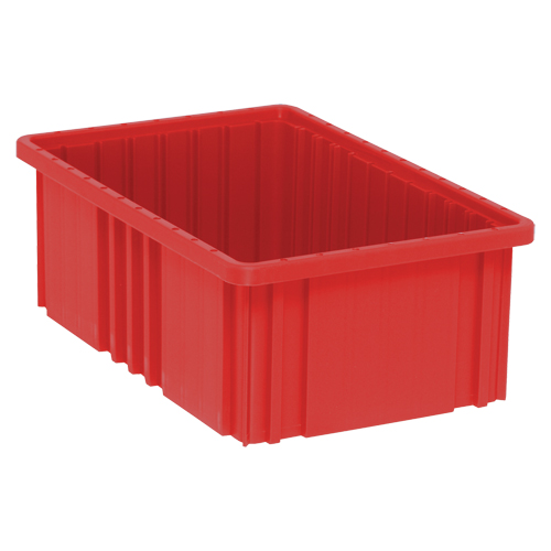 Divider Box&reg; Containers, Plastic, 16.5" W x 10.9" D x 6" H, Red Distribution Jean Lapalme