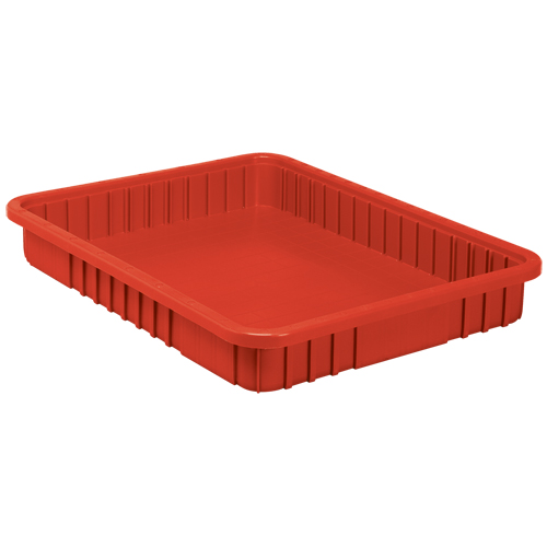 Contenants Divider Box, Plastique, 22,5" la x 17,5" p x 3" h, Rouge Distribution Jean Lapalme
