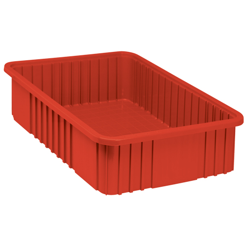Divider Box&reg; Containers, Plastic, 22.5" W x 17.5" D x 6" H, Red Distribution Jean Lapalme