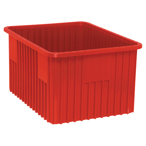 Divider Box&reg; Containers, Plastic, 22.5" W x 17.5" D x 12" H, Red Distribution Jean Lapalme