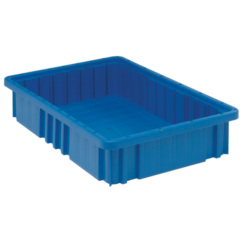 Divider Box&reg; Containers, Plastic, 16.5" W x 10.9" D x 3.5" H, Blue Distribution Jean Lapalme