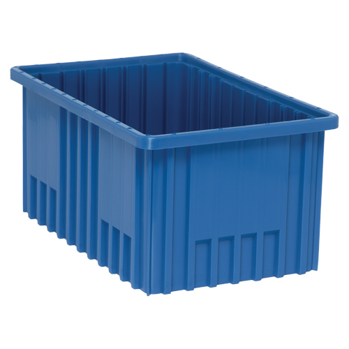 Divider Box&reg; Containers, Plastic, 16.5" W x 10.9" D x 8" H, Blue Distribution Jean Lapalme