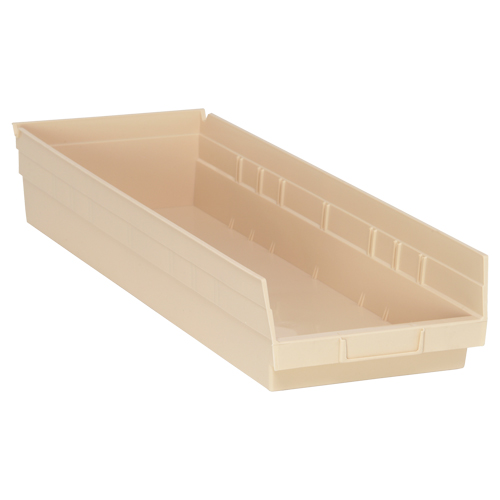Bac pour &eacute;tag&egrave;re &eacute;conomique, 8-3/8" la x 4" H x 23-5/8" p, Ivoire, Capacit&eacute; 60 lb Distribution Jean Lapalme