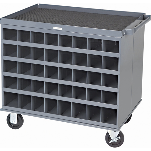 Heavy-Duty 2-Sided Mobile Carts/Work Stations, 1000 lbs. Capacity, 34" x W, 32" x H, 24" D, All-Welded Distribution Jean Lapalme