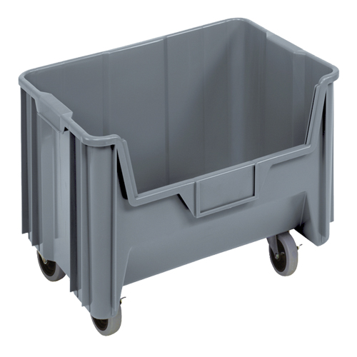 Bac g&eacute;ant mobile empilable, 12-7/16" ha x 19-7/8" la x 15-1/4" p, Capacit&eacute; de 250 lb, Gris Distribution Jean Lapalme