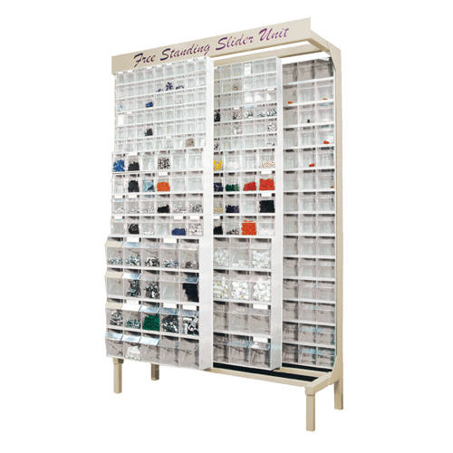 Syst&egrave;me de stockage &agrave; glissi&egrave;re &agrave; bacs basculants autonome, 48" la x 18" p x 77" h, 180 tiroirs Distribution Jean Lapalme
