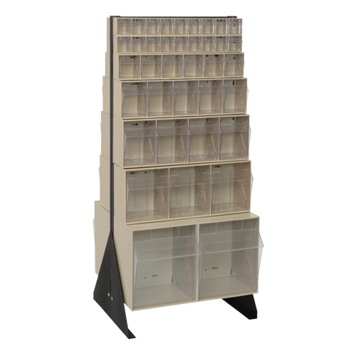 Tip-Out Bins Stand, 23-5/8" W x 16" D x 52" H, 76 Drawers Distribution Jean Lapalme