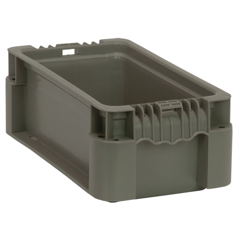 Collapsible Stacking Container, 7" W x 12" D x 5" H, Grey Distribution Jean Lapalme