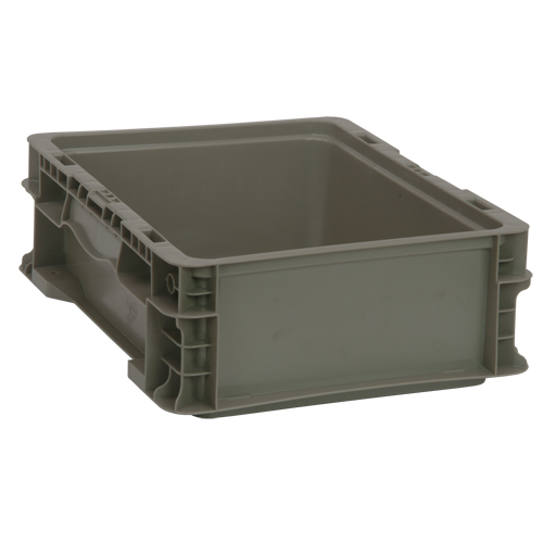 Collapsible Stacking Container, 15" W x 12" D x 5" H, Grey Distribution Jean Lapalme