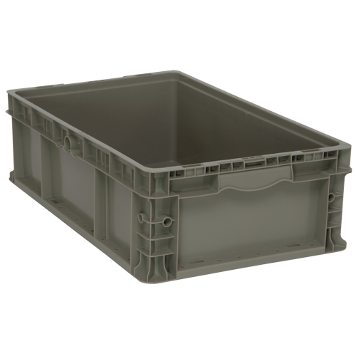 Contenant pliable et empilable, 15" la x 24" p x 7,5" h, Gris Distribution Jean Lapalme