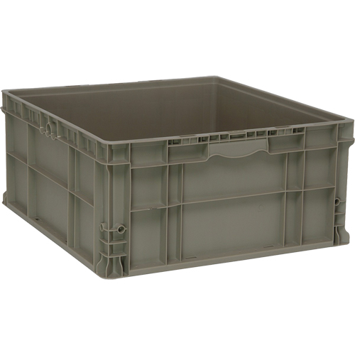 Contenant empilable, 22,5" la x 22,5" p x 11" h, Gris Distribution Jean Lapalme