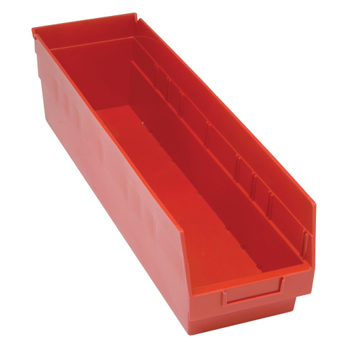 Bacs en plastique pour &eacute;tag&egrave;res Store More, 6-5/8" la x 6" H x 23-5/8" p, Rouge, Capacit&eacute; 90 lb Distribution Jean Lapalme
