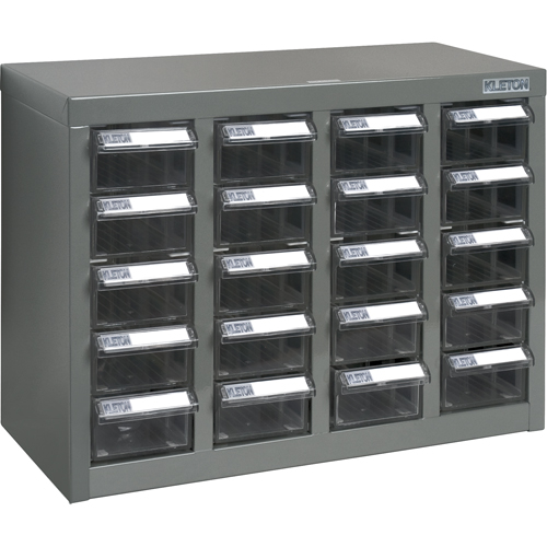 Casiers pour pi&egrave;ces KPC-600, Acier, 20 tiroirs, 18-1/3" x 8-2/3" x 13-3/4", Gris Distribution Jean Lapalme