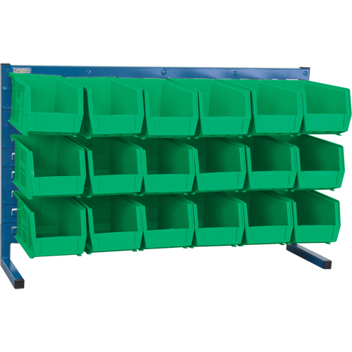 Rayonnage &agrave; persienne avec bacs, 18 bacs, 36" la x 8-1/4" p x 22" h Distribution Jean Lapalme