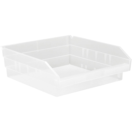 Bacs de rangement pour tablettes, 11-1/8" la x 4" H x 11-5/8" p, Transparent, Capacit&eacute; 30 lb Distribution Jean Lapalme