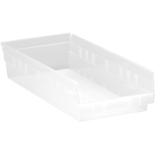 Bacs de rangement pour tablettes, 8-3/8" la x 4" H x 17-7/8" p, Transparent, Capacit&eacute; 40 lb Distribution Jean Lapalme
