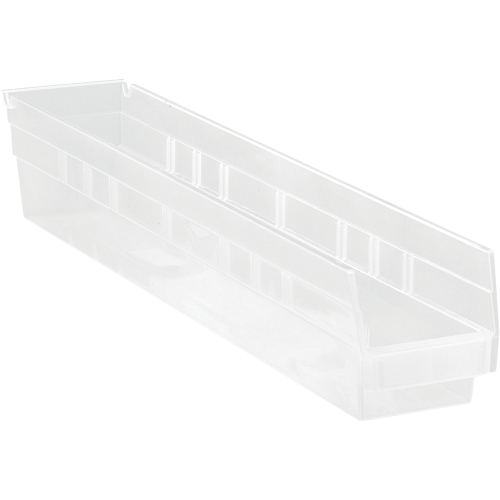 Shelf Bins, 4-1/8" W x 4" H x 23-5/8" D, Clear, 50 lbs. Capacity Distribution Jean Lapalme