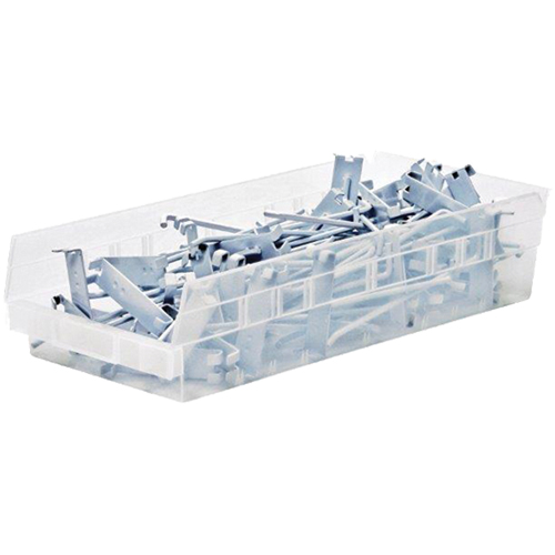 Bacs de rangement pour tablettes, 6-5/8" la x 4" H x 23-5/8" p, Transparent, Capacit&eacute; 50 lb Distribution Jean Lapalme
