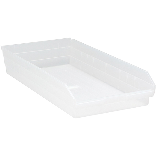 Shelf Bins, 11-1/8" W x 4" H x 23-5/8" D, Clear, 50 lbs. Capacity Distribution Jean Lapalme