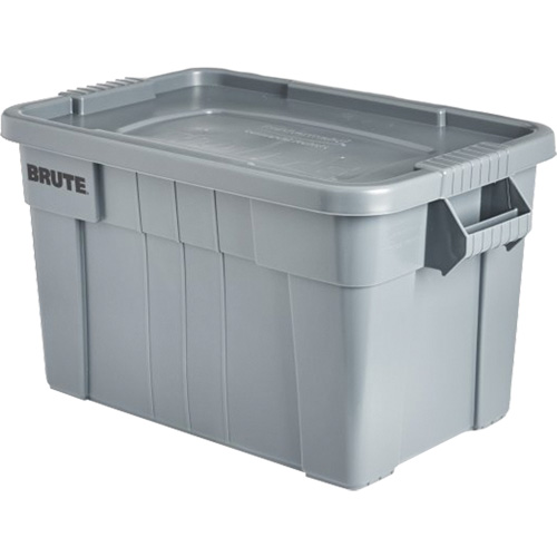 Bac de stockage Brute avec couvercle, 27,88” p x 17,38” la x 15,13” h, Capacit&eacute; 160 lb, Gris Distribution Jean Lapalme