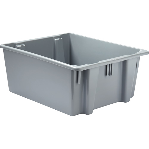 Stack & Nest Palletote Box, 10" x 19.5" x 23.5", Grey Distribution Jean Lapalme