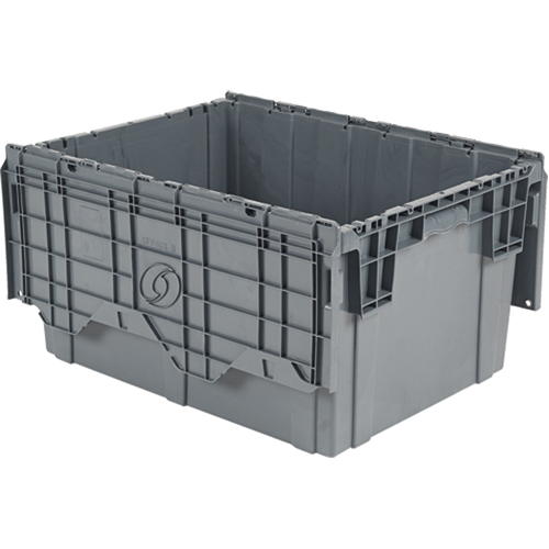 Flipak Polyethylene Plastic (PE) Distribution Containers, 27.9" x 20.9" x 15.2", Grey Distribution Jean Lapalme