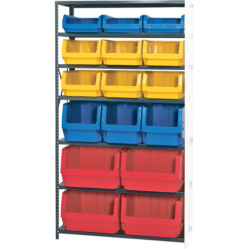&eacute;l&eacute;ment de rayonnage avec bacs empilables, Acier, Bac Magnum, Ajout, 42" la x 76" h Distribution Jean Lapalme