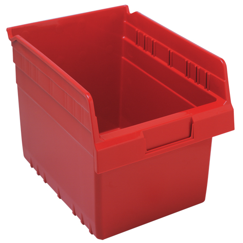 Store-Max Shelf Bins, 8-3/8" W x 8" H x 11-5/8" D, Red, 44 lbs. Capacity Distribution Jean Lapalme