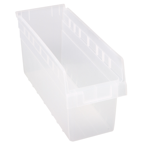 Store-Max Shelf Bins, 6-5/8" W x 8" H x 17-7/8" D, Clear, 56 lbs. Capacity Distribution Jean Lapalme