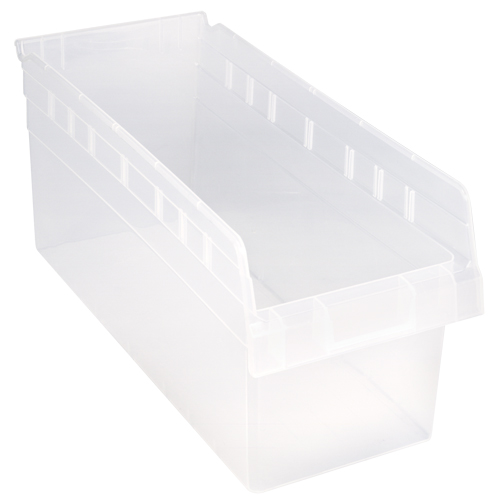 Store-Max Shelf Bins, 8-3/8" W x 8" H x 17-7/8" D, Clear, 56 lbs. Capacity Distribution Jean Lapalme