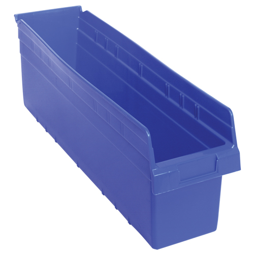 Store-Max Shelf Bins, 6-5/8" W x 8" H x 23-5/8" D, Blue, 68 lbs. Capacity Distribution Jean Lapalme