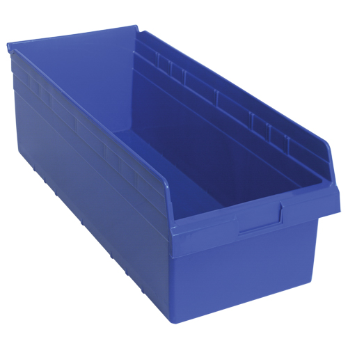 Store-Max Shelf Bins, 11-1/8" W x 8" H x 23-5/8" D, Blue, 68 lbs. Capacity Distribution Jean Lapalme