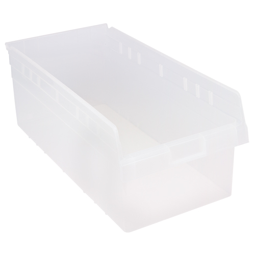 Bacs pour &eacute;tag&egrave;re Store-Max, 11-1/8" la x 8" H x 23-5/8" p, Transparent, Capacit&eacute; 68 lb Distribution Jean Lapalme