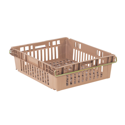 Agricultural Plastic Stack-N-Nest Container, 20.3" x 24" x 6.8", Beige Distribution Jean Lapalme