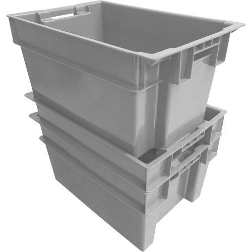Stack & Nest Container, 16" W x 12" H x 24" D, Grey Distribution Jean Lapalme