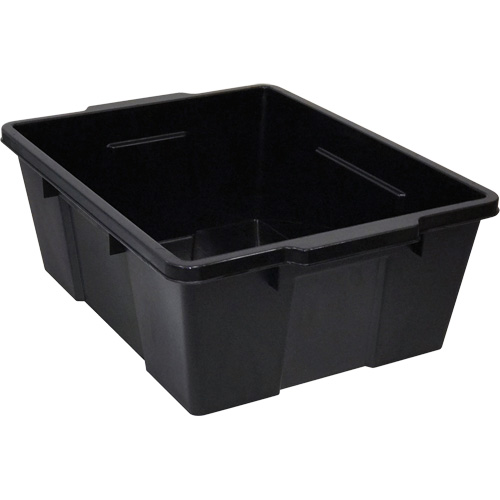 Contenant avec loquets en plastique,  la x 21" p x 7,75" h, Noir Distribution Jean Lapalme