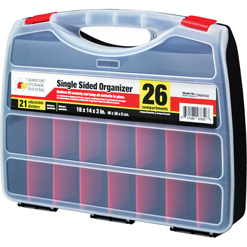 Plastic Compartment Box, 14" W x 18" D x 3" H, 26 Compartments Distribution Jean Lapalme
