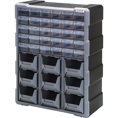 Armoire &agrave; tiroir, Plastique, 39 tiroirs, 15" x 6-1/4" x 18-3/4", Noir Distribution Jean Lapalme