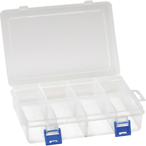 Plastic Compartment Box, 5.5" W x 7.75" D x 1.75" H, 8 Compartments Distribution Jean Lapalme