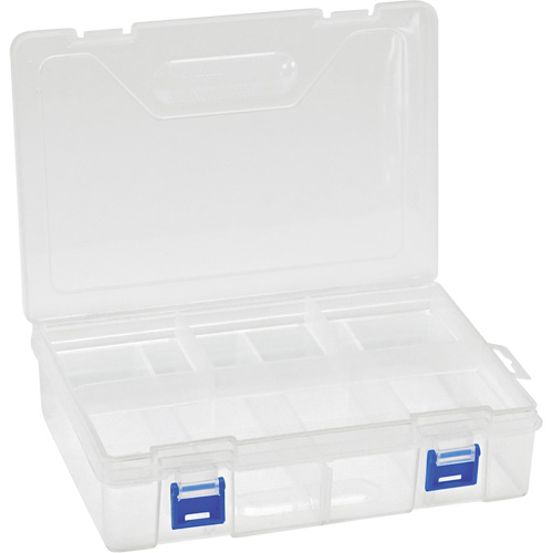 Plastic Compartment Box, 6.25" W x 9.25" D x 2.2" H, 8 Compartments Distribution Jean Lapalme