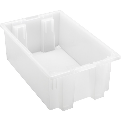 Heavy-Duty Stack & Nest Tote, 6" x 11" x 18", Clear Distribution Jean Lapalme