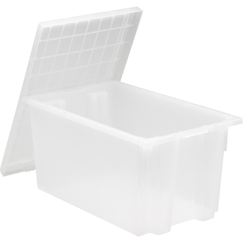 Heavy-Duty Stack & Nest Tote, 12" x 15.5" x 23.5", Clear Distribution Jean Lapalme