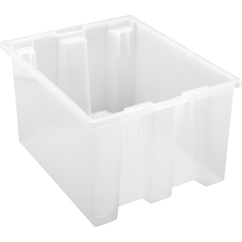 Heavy-Duty Stack & Nest Tote, 10" x 15.5" x 19.5", Clear Distribution Jean Lapalme