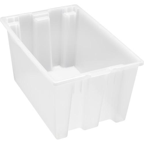 Heavy-Duty Stack & Nest Tote, 15" x 19.5" x 29.5", Clear Distribution Jean Lapalme