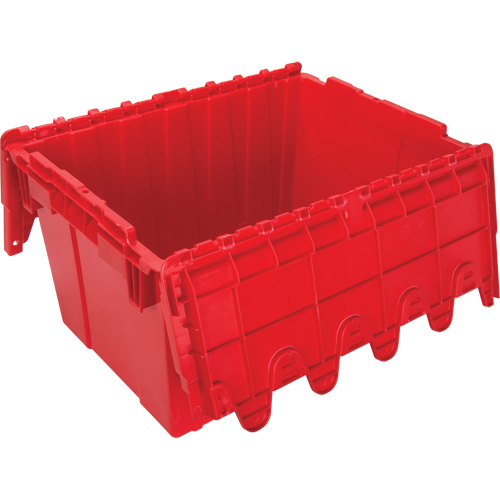 Flip Top Plastic Distribution Container, 21.65" x 15.5" x 12.5", Red Distribution Jean Lapalme
