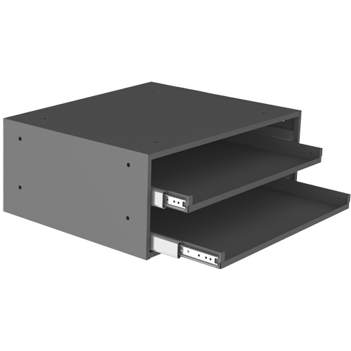 Grande glissi&egrave;re de stockage pour armoire &agrave; compartiments, Acier, 2 compartiments, 20" la x 15-15/16" p, 8-3/16" h, Gris Distribution Jean Lapalme