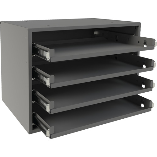 Small Bearing Rack, Steel, 4 Slots, 15-9/16" W x 11-7/8" D x 11-5/16" H, Grey Distribution Jean Lapalme